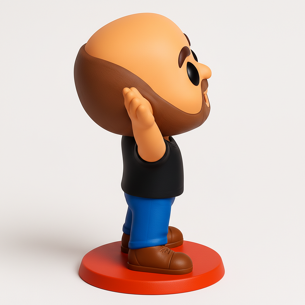 face anatomy 3d model-create 3d face model from photo_Friendly Waving Cartoon Man Figurine - Desk Buddy!