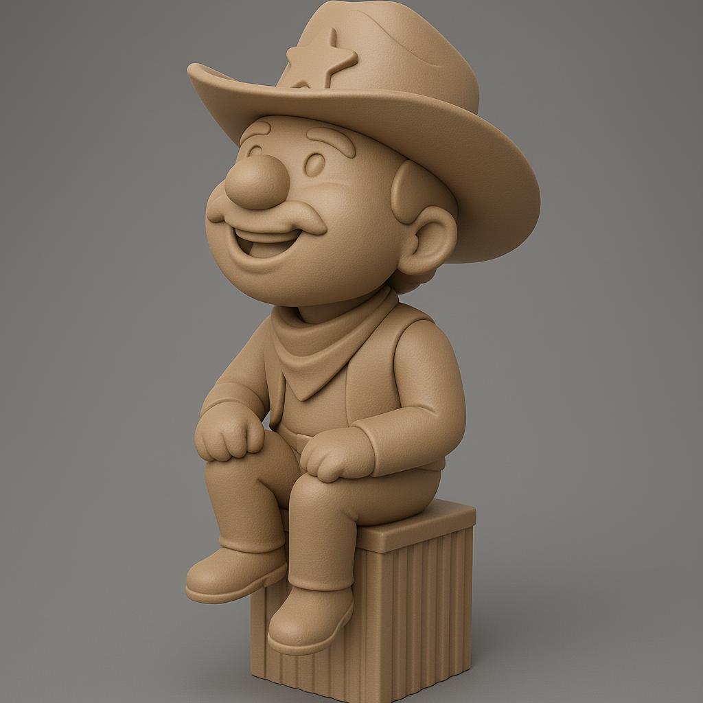 silhouette 3d printer maker-3d portrait printing_Cowboy