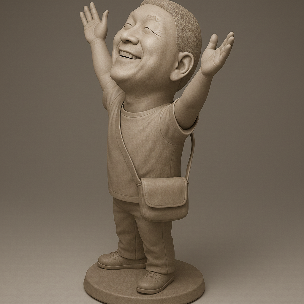 silhouette 3d printer maker-3d portrait printing_Joyful Figurine: Celebrate Happiness!