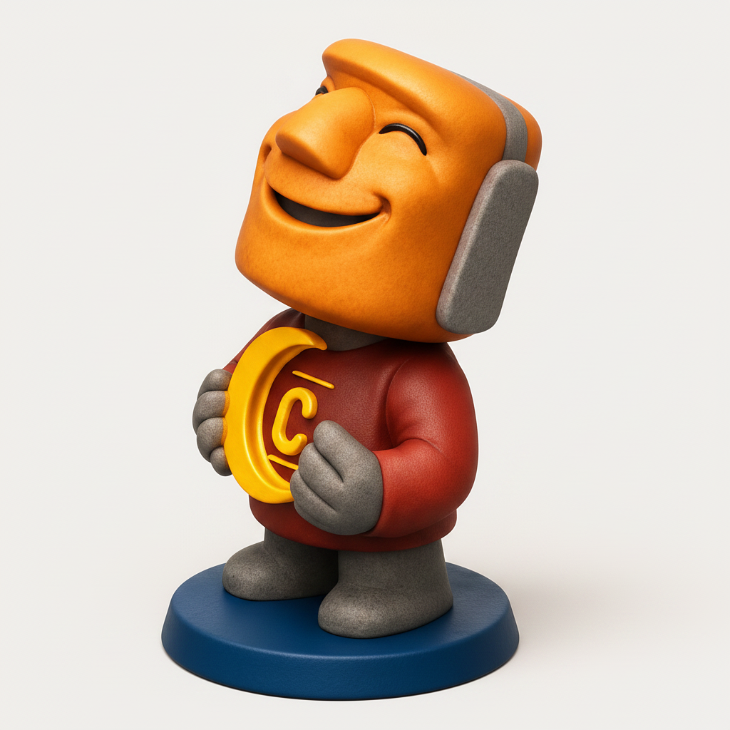 face to 3d model ai-3D portrait printing from photo_Cheerful 'C' Mascot Figurine 