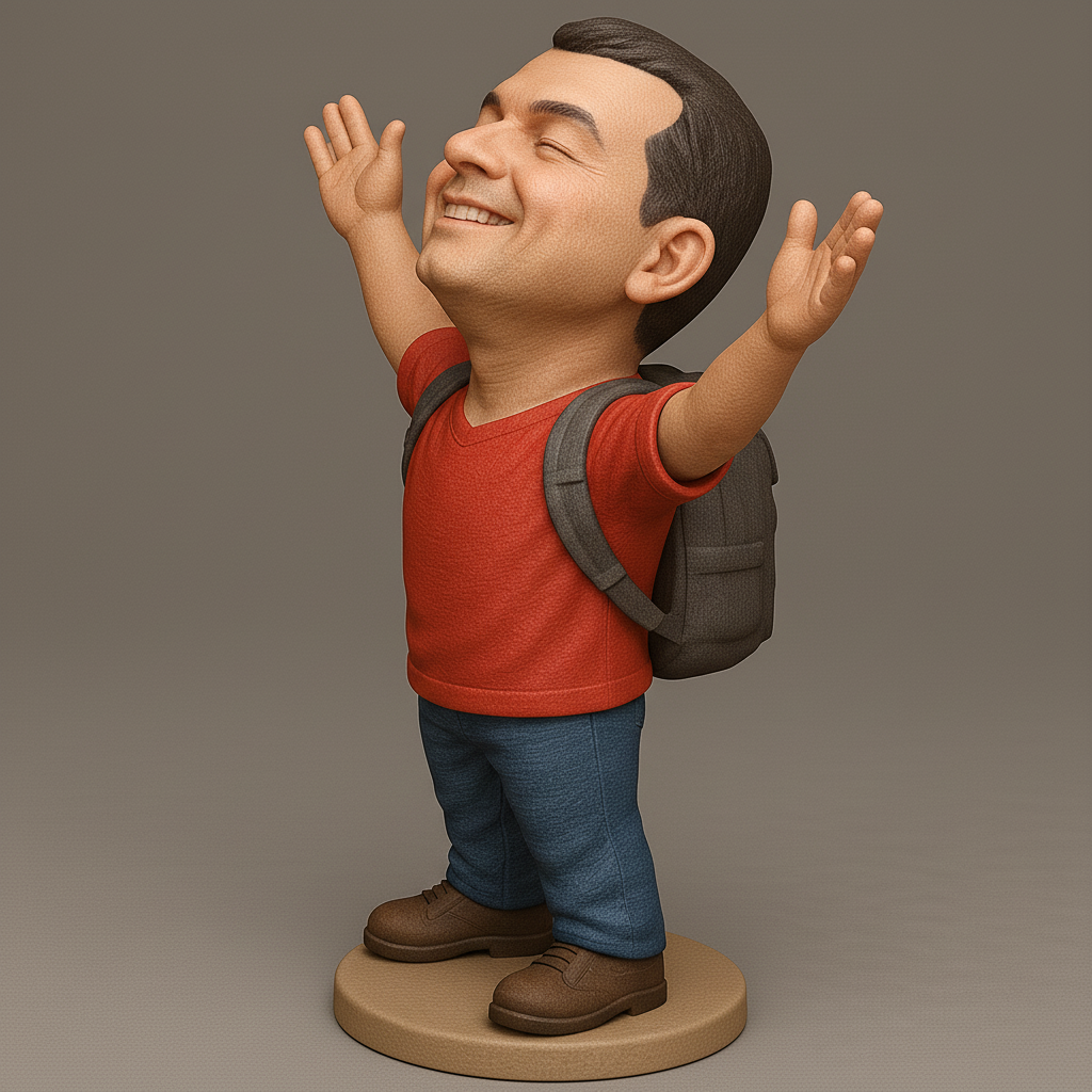 face anatomy 3d model-create 3d face model from photo_Joyful Adventurer Figurine