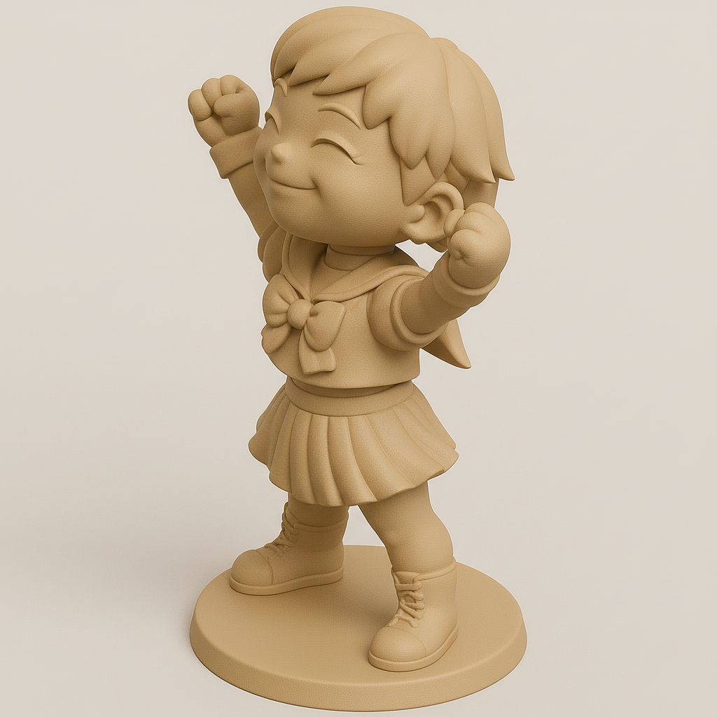 face anatomy 3d model-create 3d face model from photo_Joyful Cheerleader 3D Model