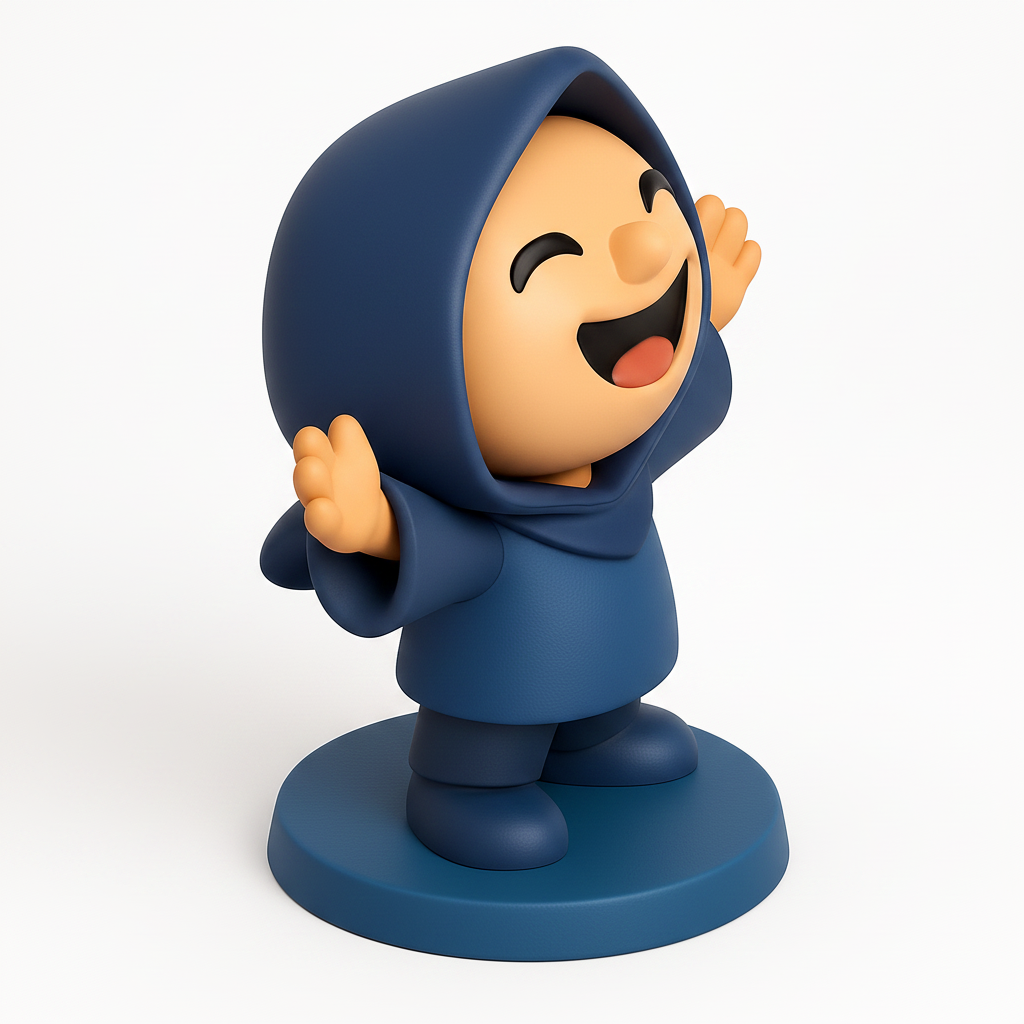 face anatomy 3d model-create 3d face model from photo_Joyful Hooded Hugger: A Cute Desk Pal!