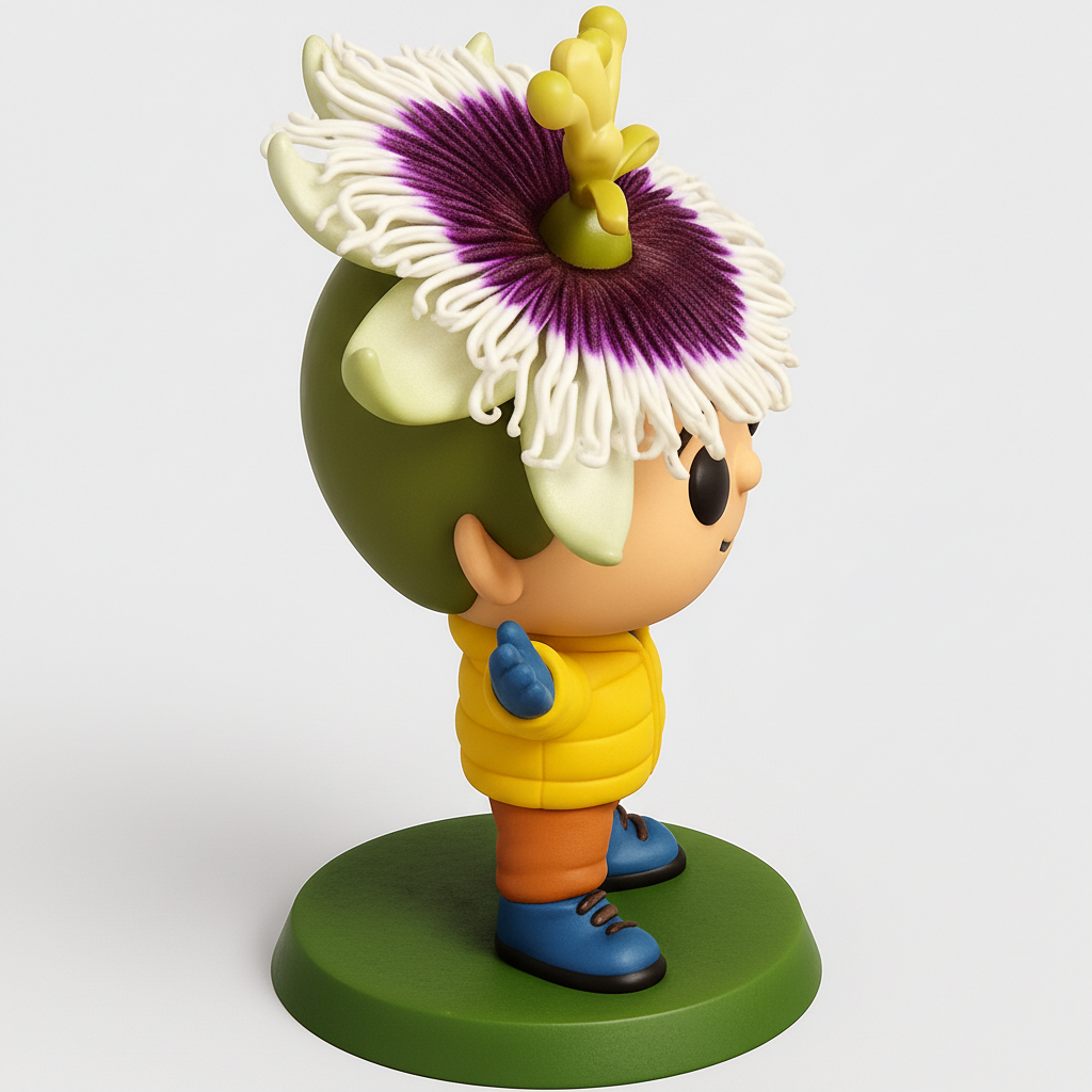 face anatomy 3d model-create 3d face model from photo_Joyful Boy with Passion Flower Hat Collectible Figurine