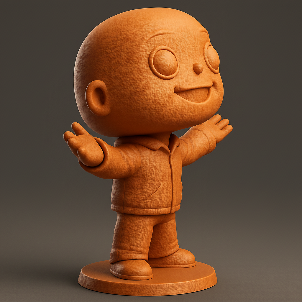 face to 3d model ai-3D portrait printing from photo_Smiling Hugs Collectible Figurine - Welcome & Happy Decor