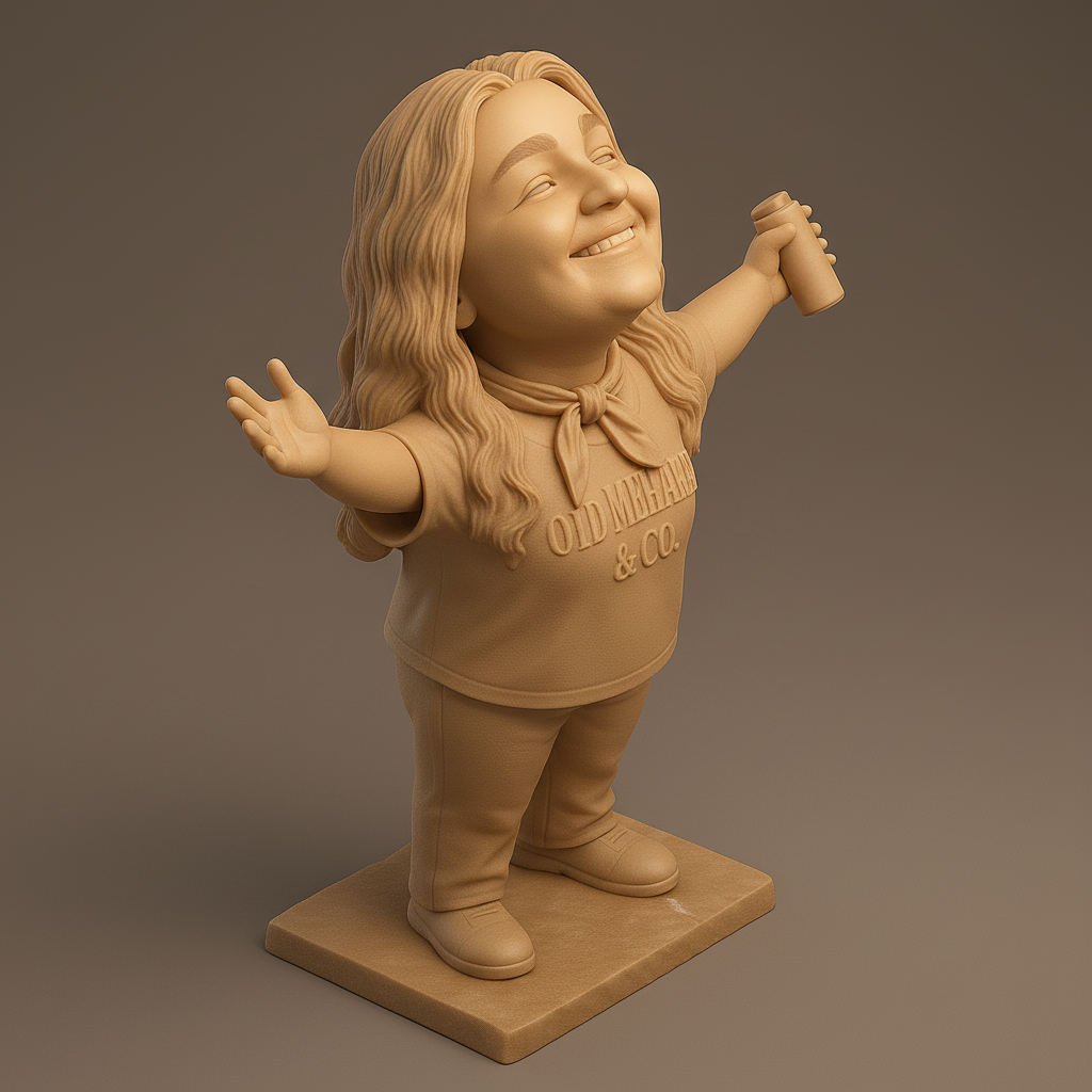 silhouette 3d printer maker-3d portrait printing_Joyful Figurine: Embrace the Cheer!