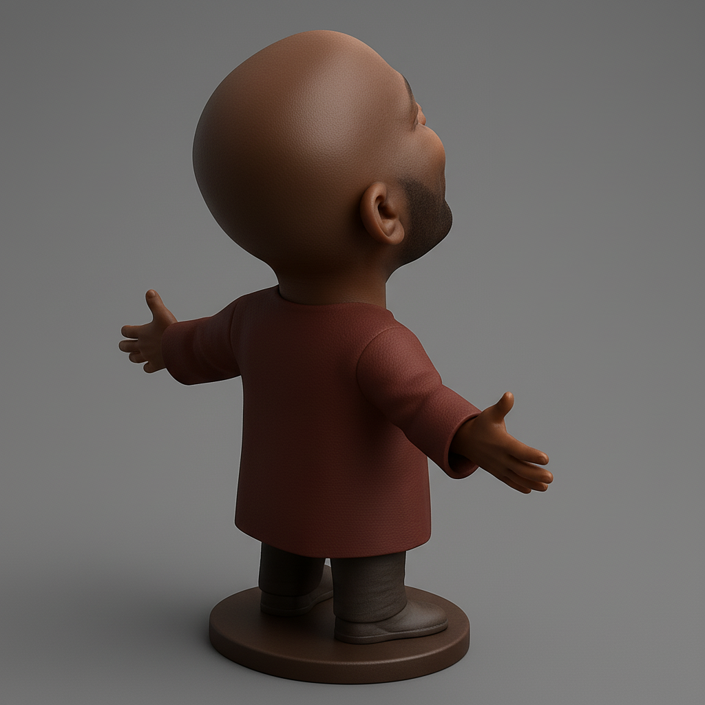 silhouette 3d printer maker-3d portrait printing_Joyful Open Arms Bobblehead - Print & Display Happiness