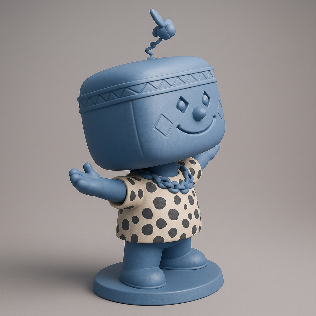 silhouette 3d printer maker-3d portrait printing_Cheerful Character Figurine for 3D Printing