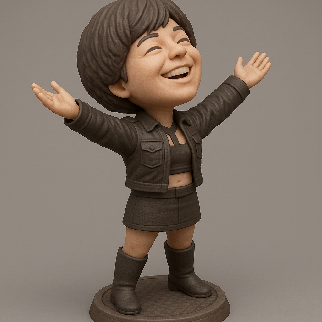 silhouette 3d printer maker-3d portrait printing_Joyful Character Figurine for 3D Printing