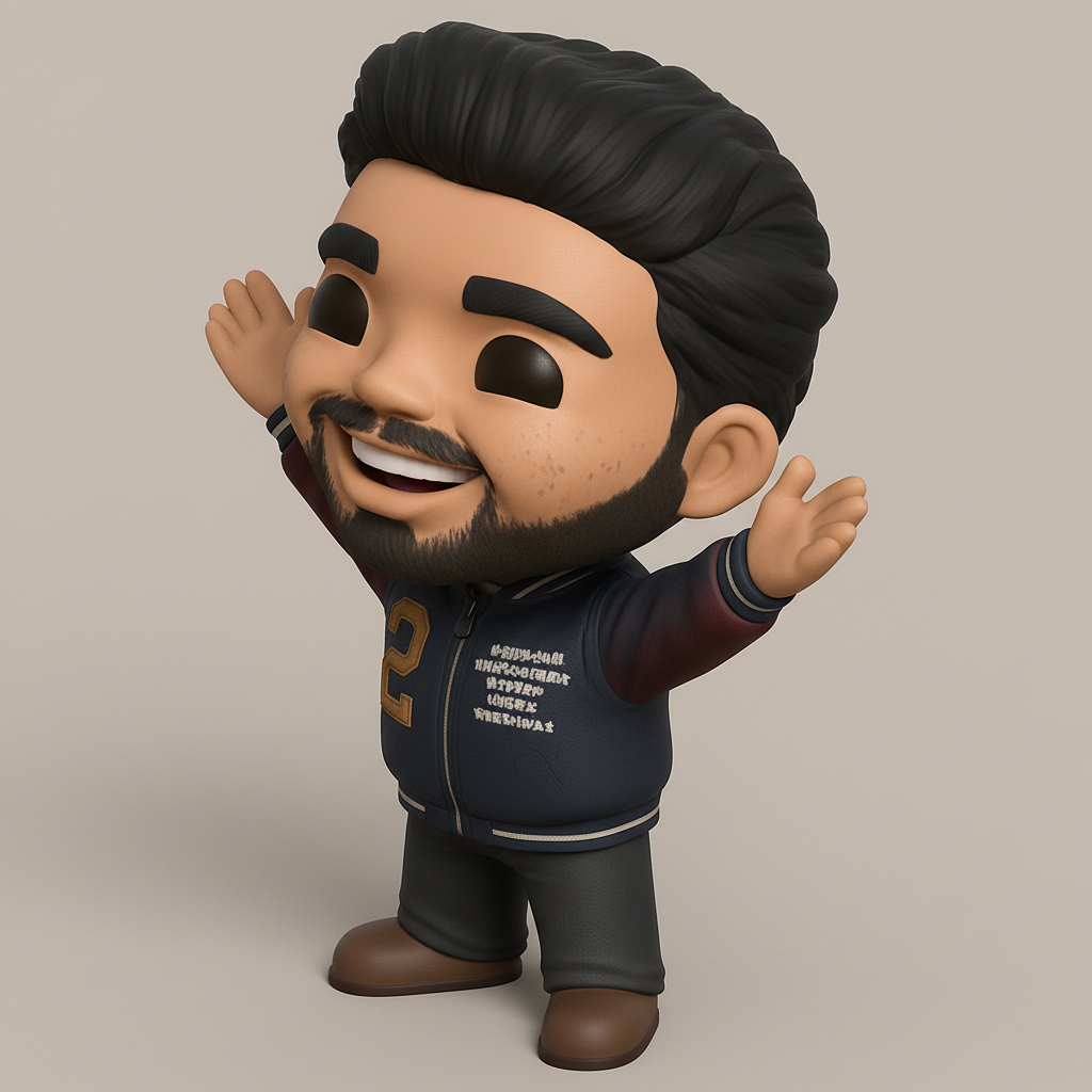 face to 3d model ai-3D portrait printing from photo_Vibrant Happy Figurine - Fun Pop-Style Collectible