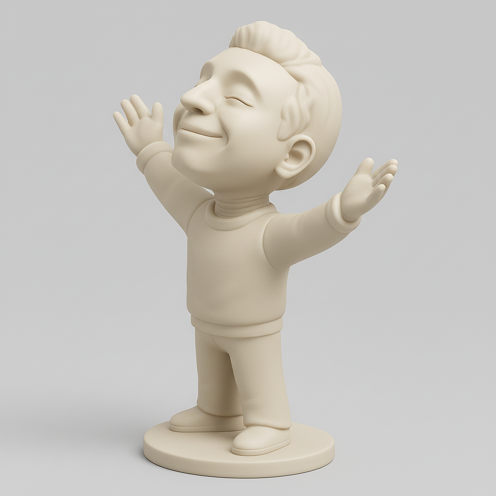 face to 3d model ai-3D portrait printing from photo_Joyful Embrace Figurine: Spread Positivity & Happiness