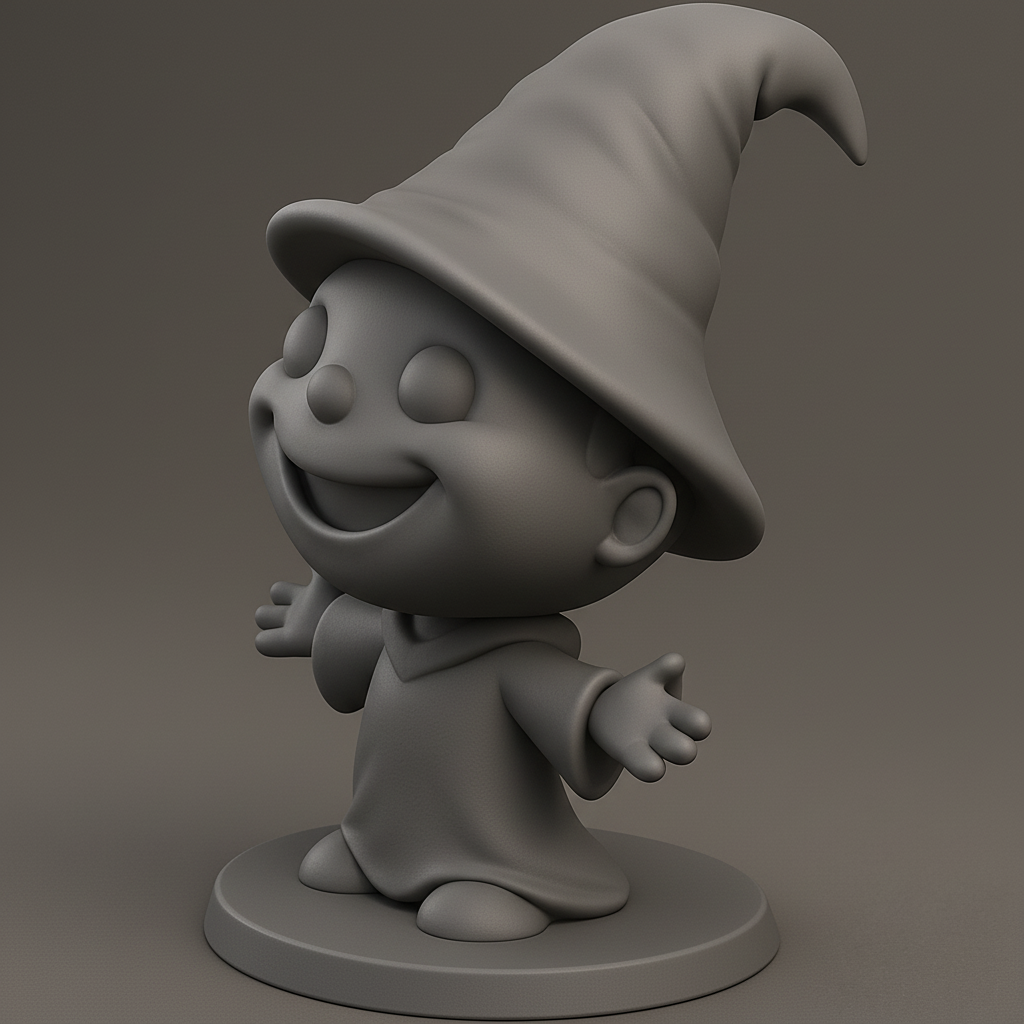 face anatomy 3d model-create 3d face model from photo_Joyful Little Wizard - A Hug in 3D Print Form