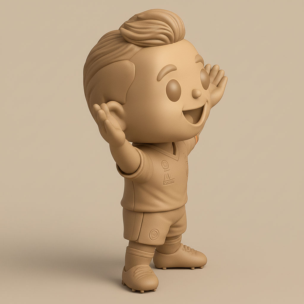 face to 3d model ai-3D portrait printing from photo_Printable Soccer Fan Figurine - Funko Style Joy