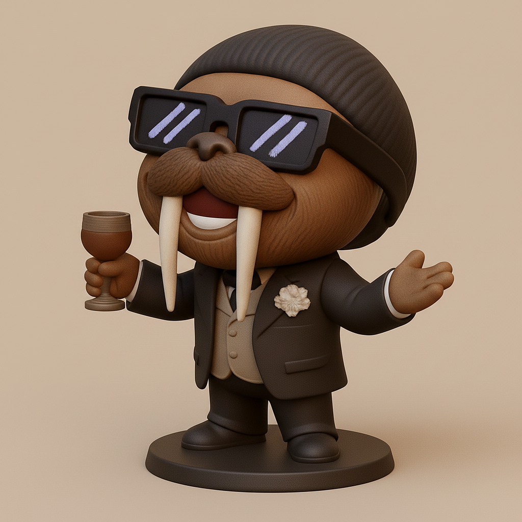 face to 3d model ai-3D portrait printing from photo_Dapper Walrus Gentleman Figurine: Cool Desk Decor!