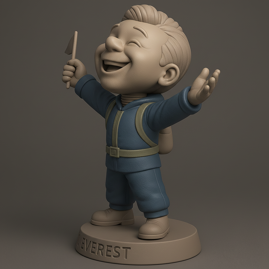 face anatomy 3d model-create 3d face model from photo_Joyful Adventurer with Flag