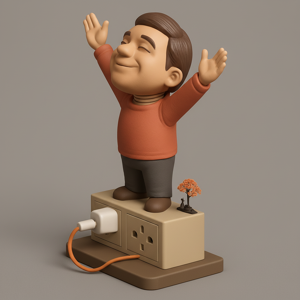 face to 3d model ai-3D portrait printing from photo_Energized Joy: Uplifting Desk Art with Power Outlet