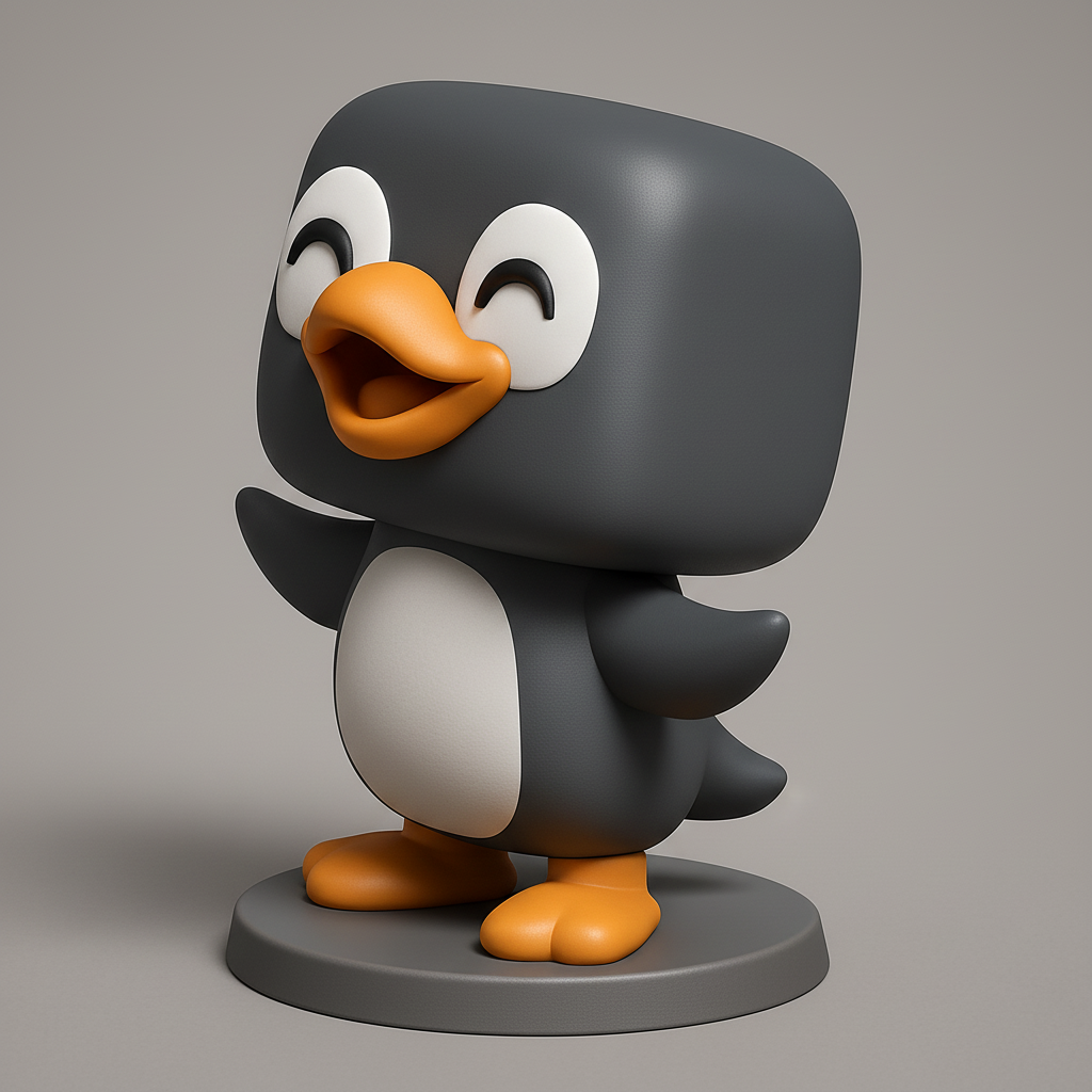 face to 3d model ai-3D portrait printing from photo_Joyful Penguin Figurine: Cute Desk Decor 3D Print