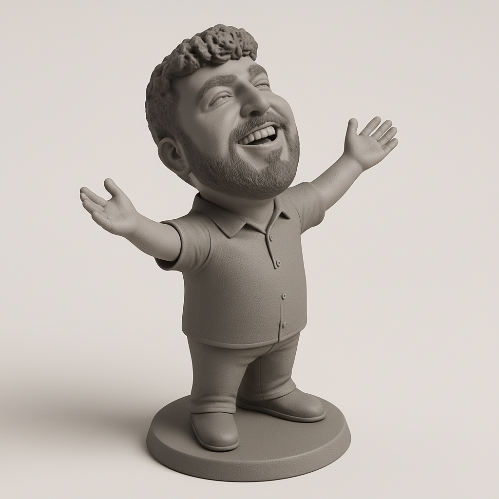 face anatomy 3d model-create 3d face model from photo_Optimistic Outstretched Arms Figurine - Good Vibes!