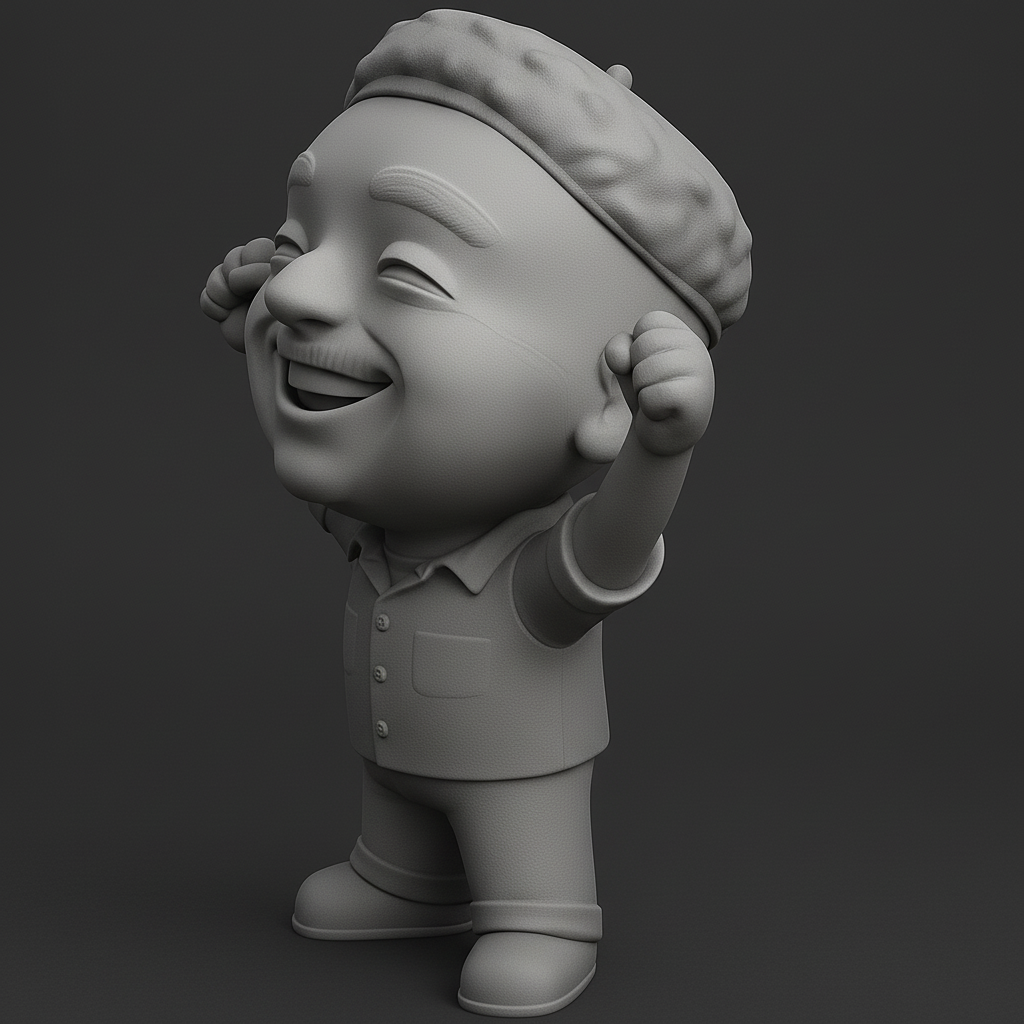 face to 3d model ai-3D portrait printing from photo_Chibi Celebration Guy - Print Pure Joy!