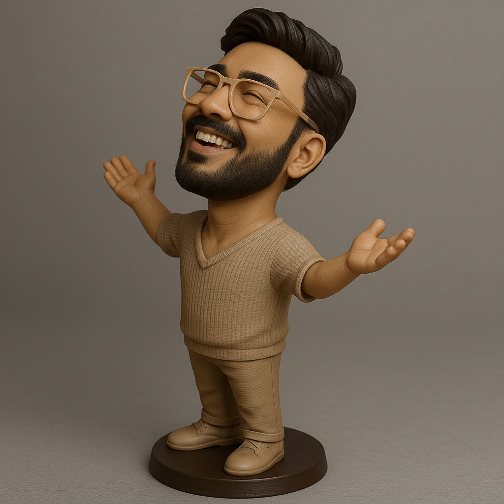 face anatomy 3d model-create 3d face model from photo_Joyful Figurine with Outstretched Arms