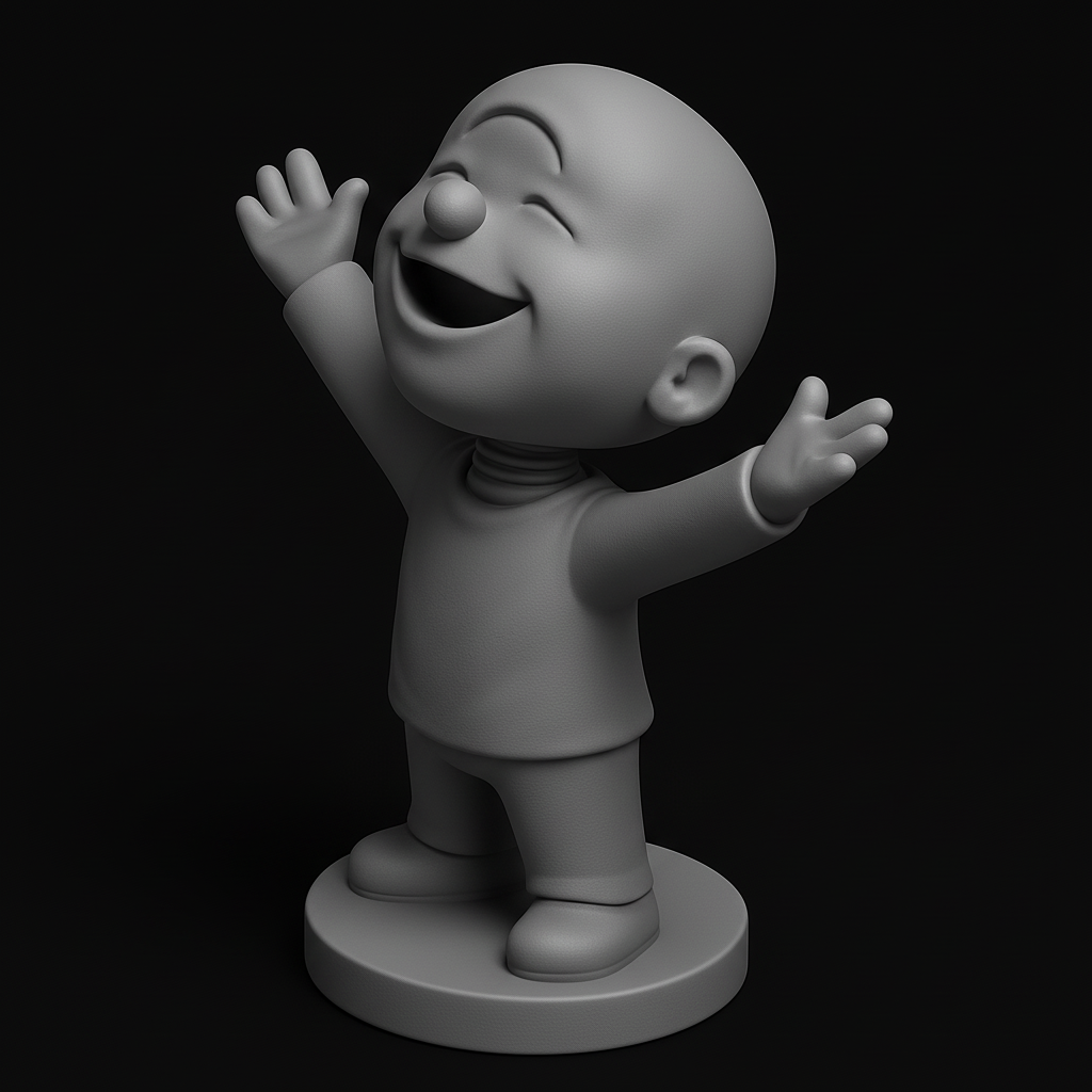 face to 3d model ai-3D portrait printing from photo_Cheerful Hug Character - Spread Joy & Positivity!