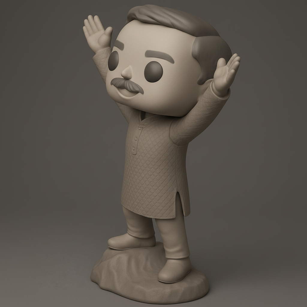 face anatomy 3d model-create 3d face model from photo_Celebrate Joy! Funko-Style Cultural Character Figurine