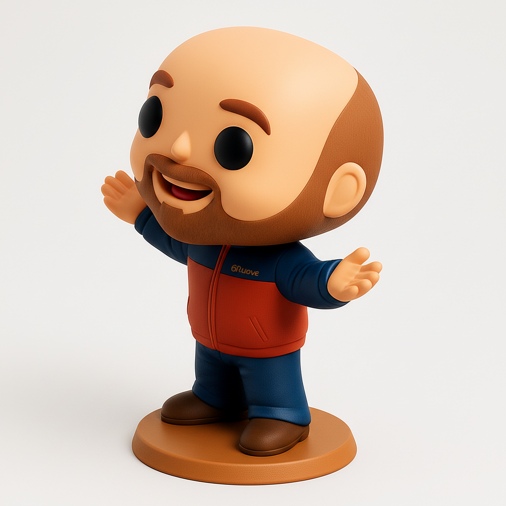 face to 3d model ai-3D portrait printing from photo_Friendly Bearded Man Funko Pop Style Figurine