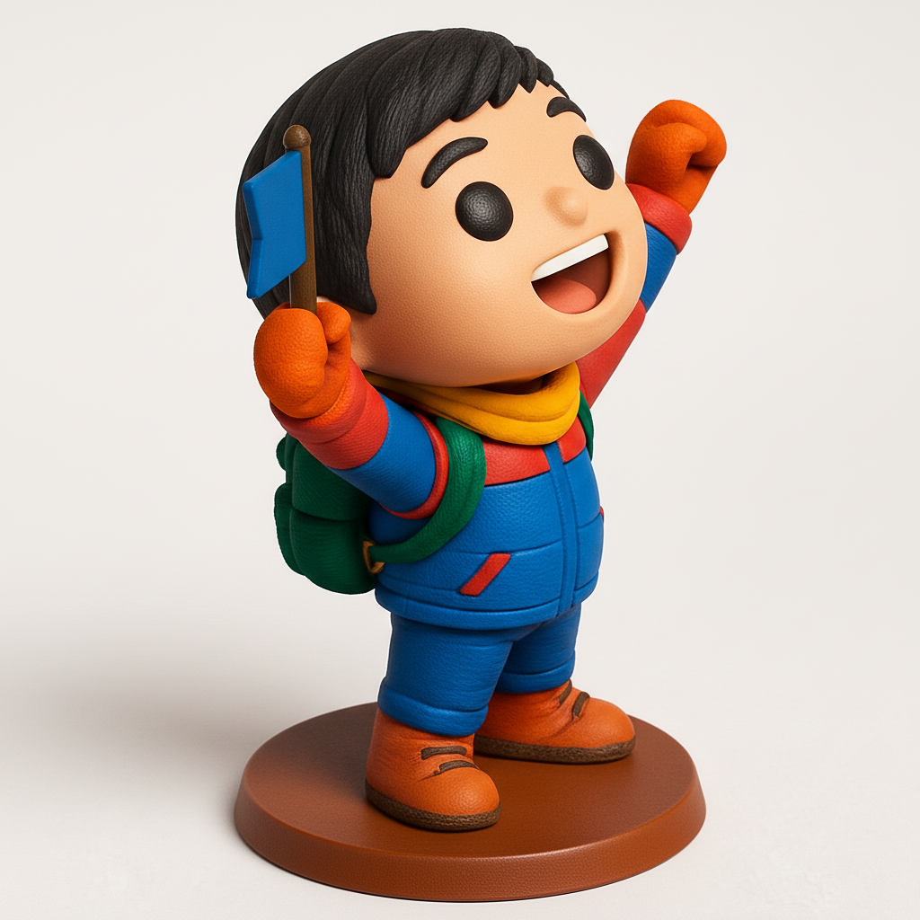 face to 3d model ai-3D portrait printing from photo_Victory Kid Figurine - Inspire Adventure & Success!