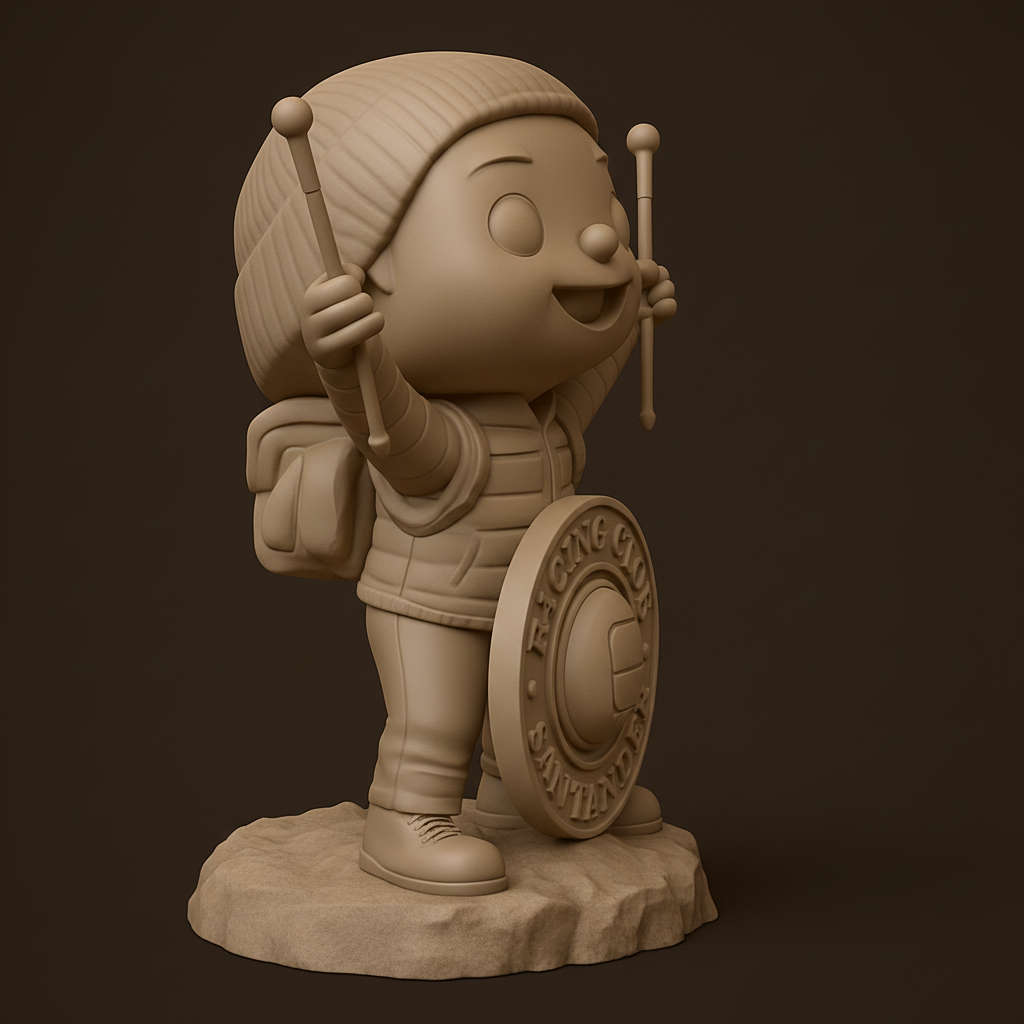 face to 3d model ai-3D portrait printing from photo_Racing Santander Fan: Adorable Collectible Figurine