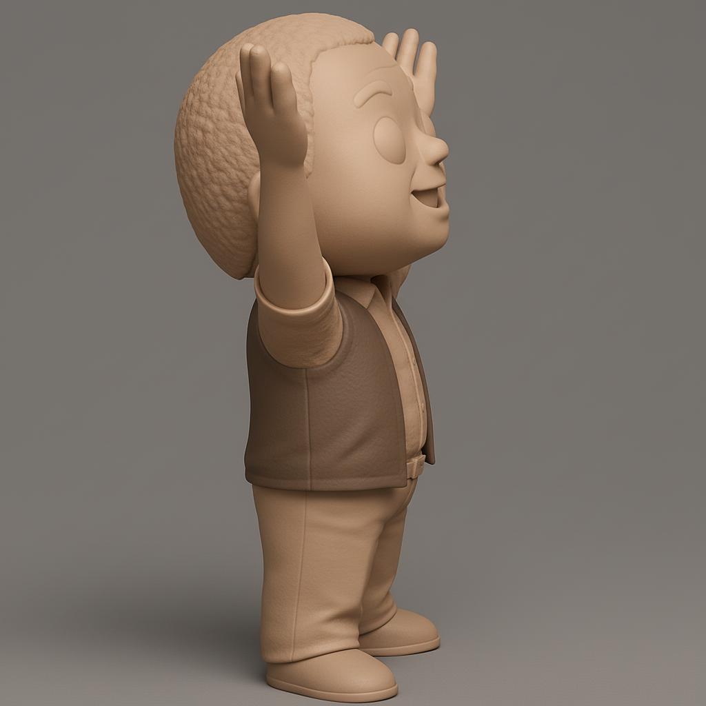 face to 3d model ai-3D portrait printing from photo_Uplifting Chibi Man Statue: Bring Smiles to Your Space