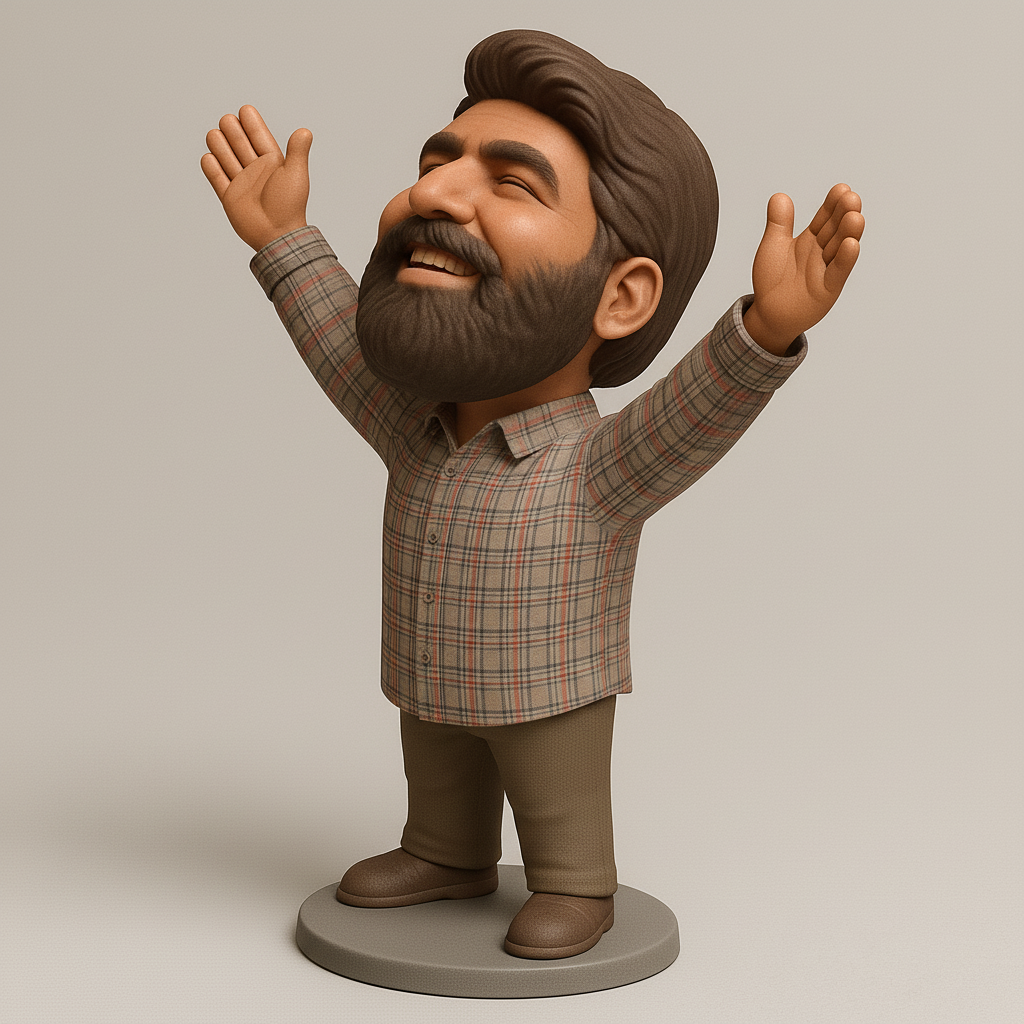 silhouette 3d printer maker-3d portrait printing_Joyful Character Figurine for 3D Printing