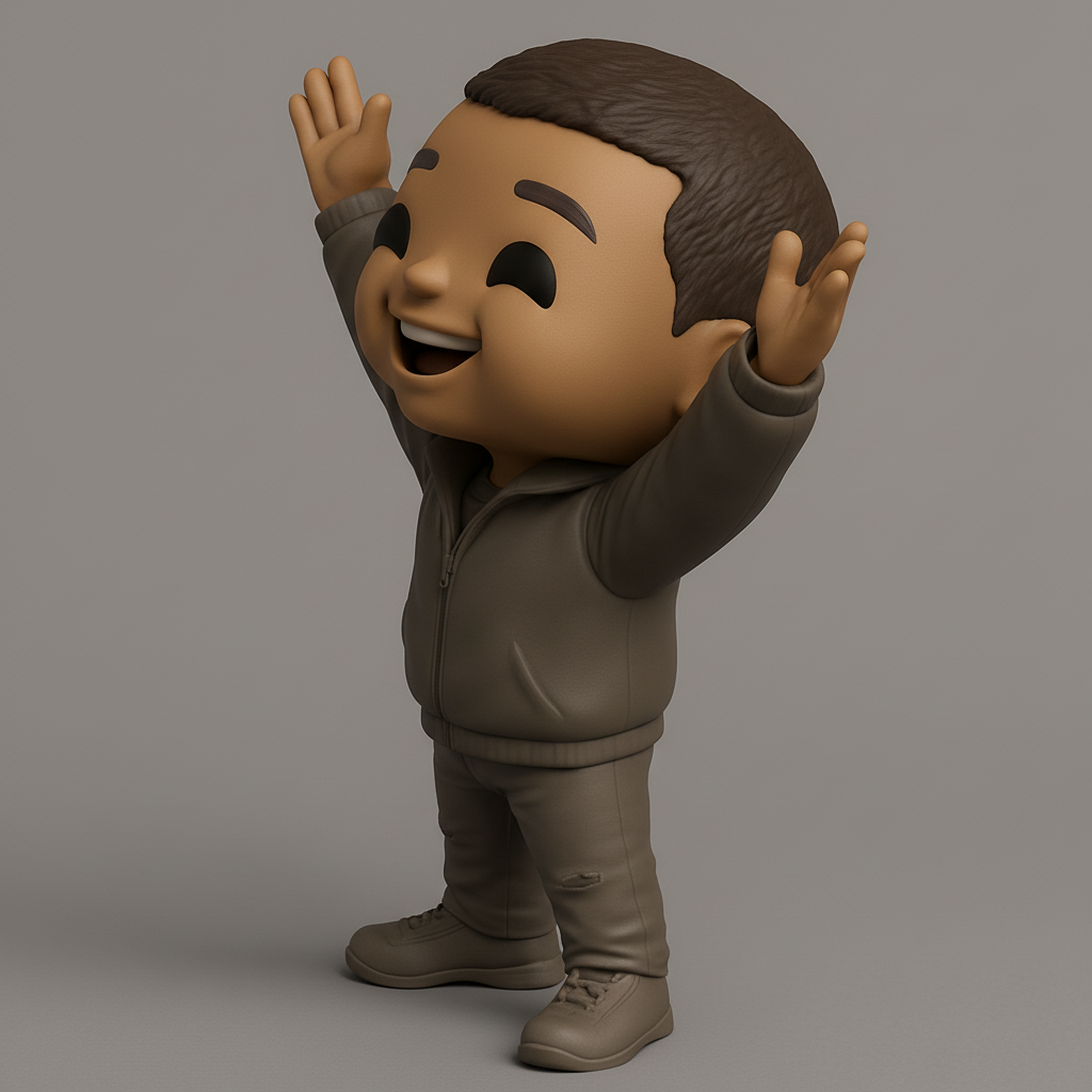 face anatomy 3d model-create 3d face model from photo_Bring Joy Home: Cheerful Chibi Character 3D Print Model