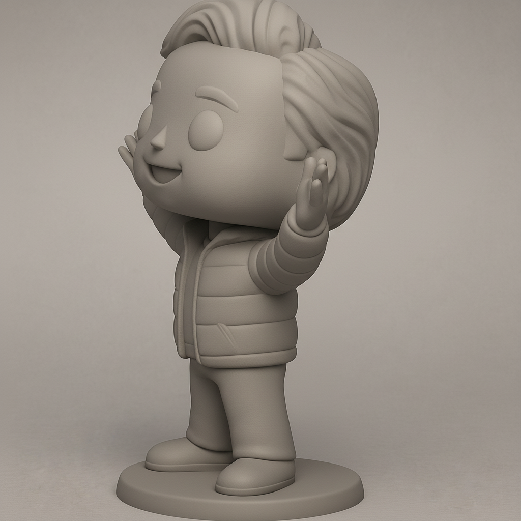 face anatomy 3d model-create 3d face model from photo_Charming Pop-Style Character: Fun & Easy 3D Print!