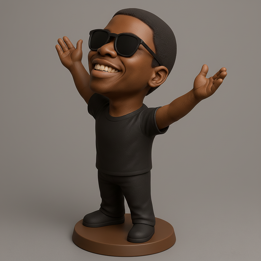 face anatomy 3d model-create 3d face model from photo_Joyful Character Statue for 3D Printing