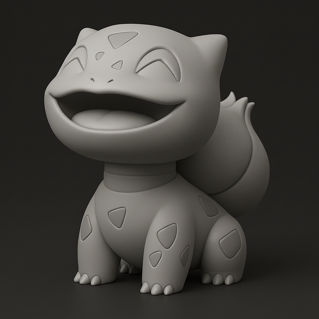 silhouette 3d printer maker-3d portrait printing_Cute Bulbasaur Figurine for 3D Printing