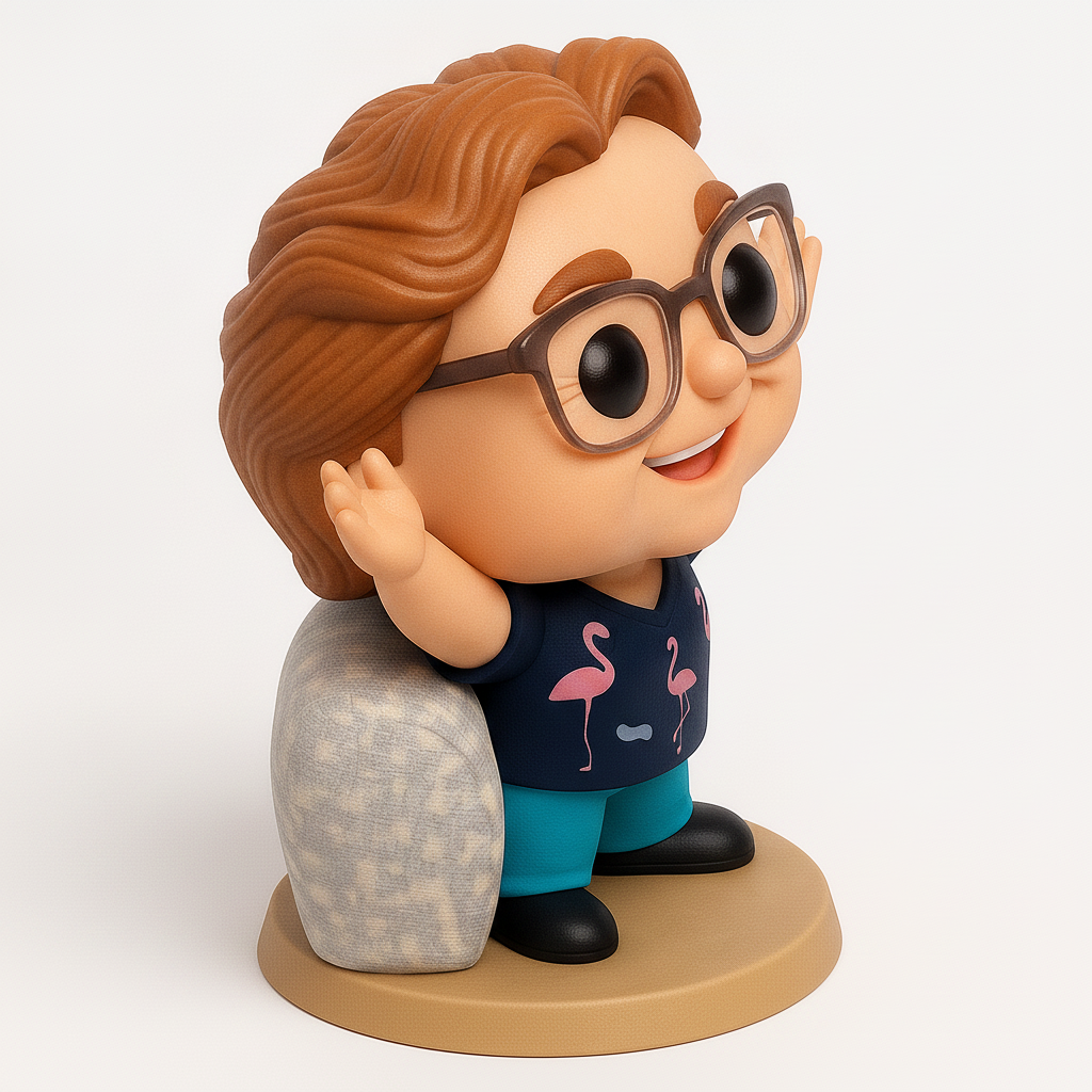 face to 3d model ai-3D portrait printing from photo_Friendly Flamingo Fan Figure - Adorable Desk Decor