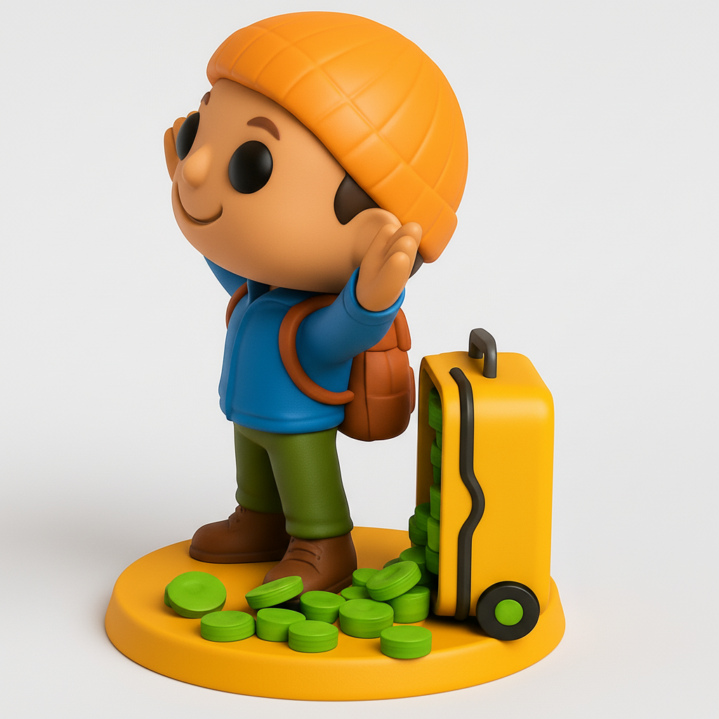 face anatomy 3d model-create 3d face model from photo_Happy Traveler Collectible Figurine