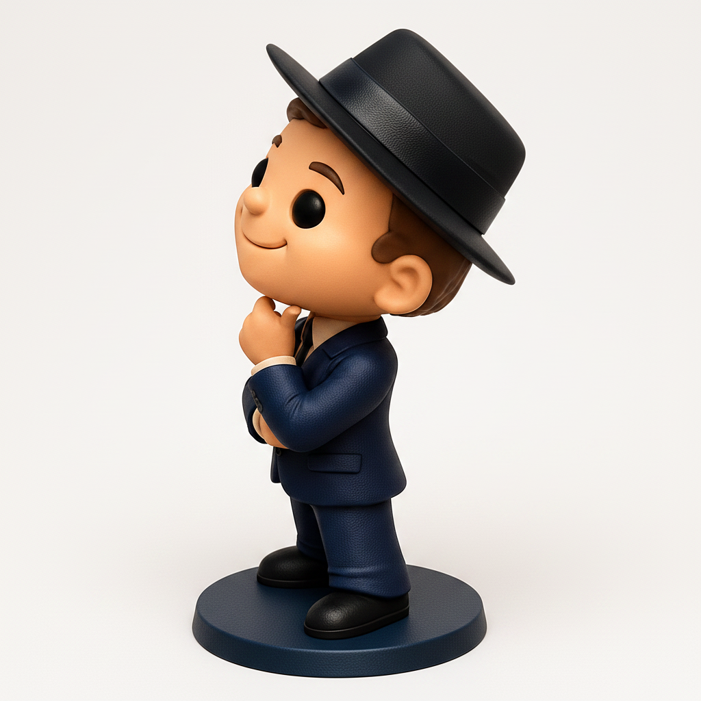 face anatomy 3d model-create 3d face model from photo_Pondering Gentleman Figurine: A Dapper Desk Companion