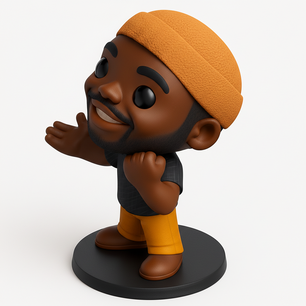 face anatomy 3d model-create 3d face model from photo_Print Happiness! Cheerful Bearded Beanie Figurine