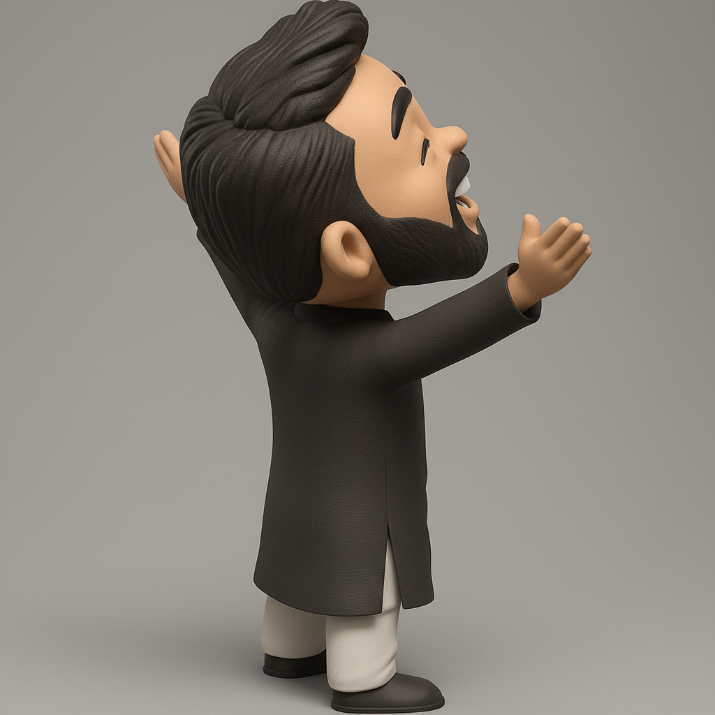 face to 3d model ai-3D portrait printing from photo_Spread Smiles: Expressive Bearded Man Avatar