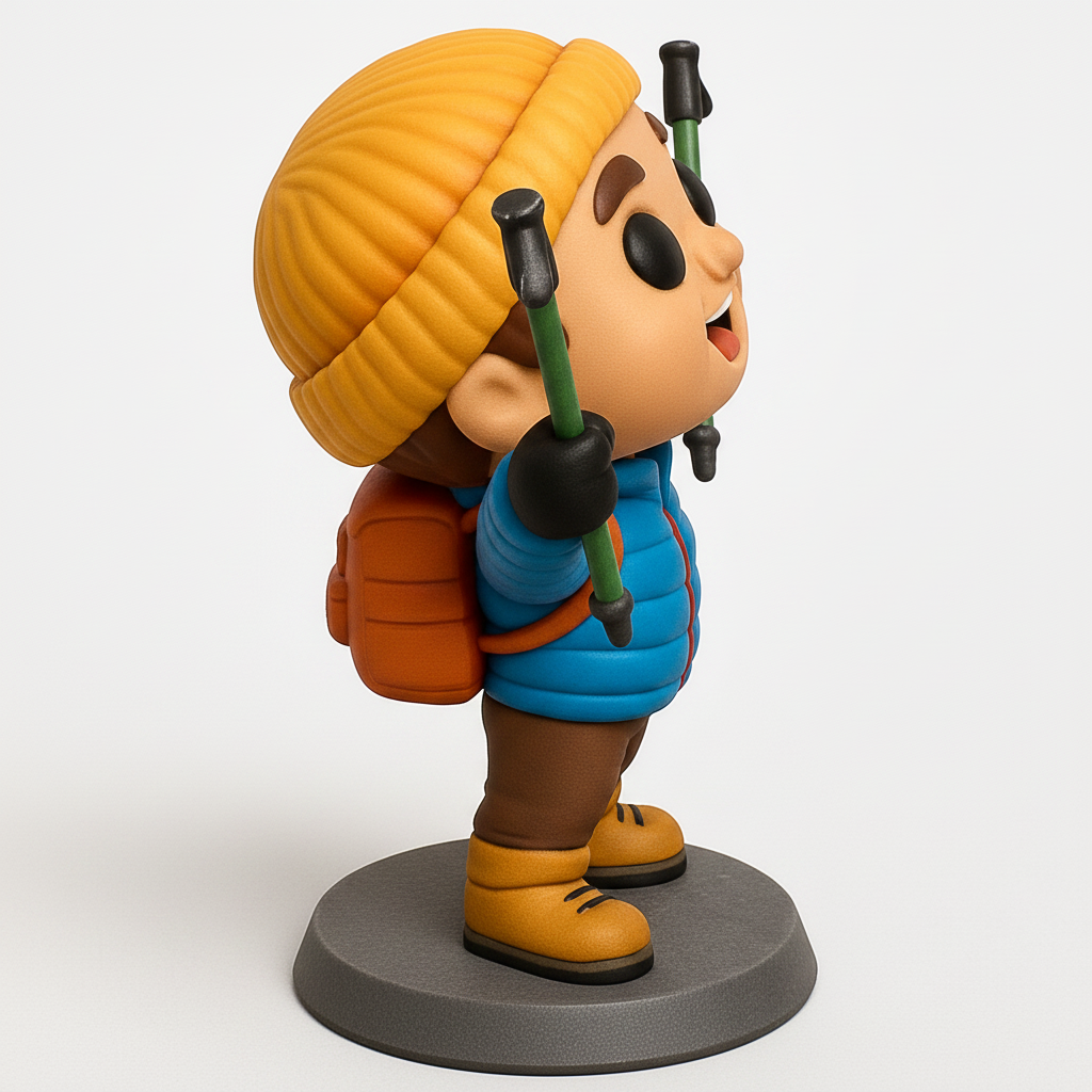 face anatomy 3d model-create 3d face model from photo_Happy Hiker Funko Style Figure - Adventure Awaits!