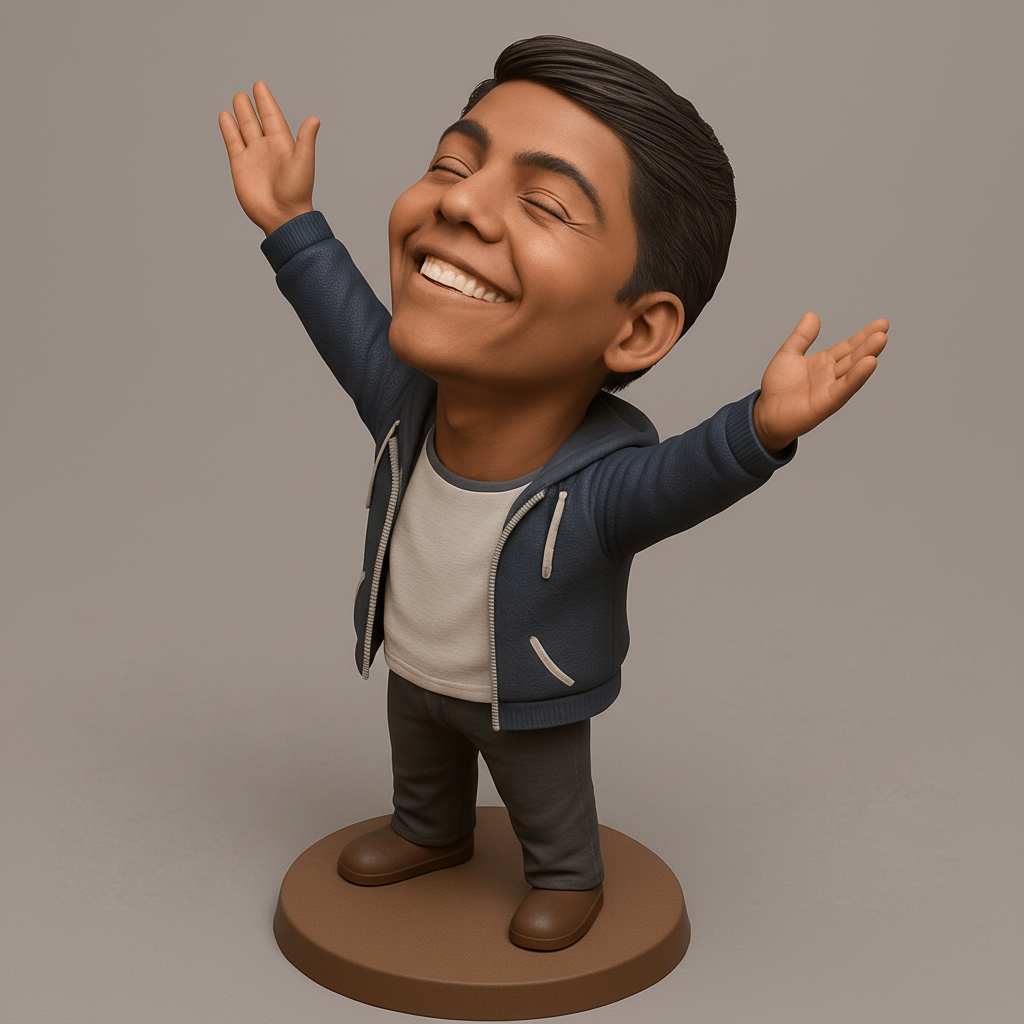 face anatomy 3d model-create 3d face model from photo_Joyful Embrace Figurine - Celebrate Success 3D Print