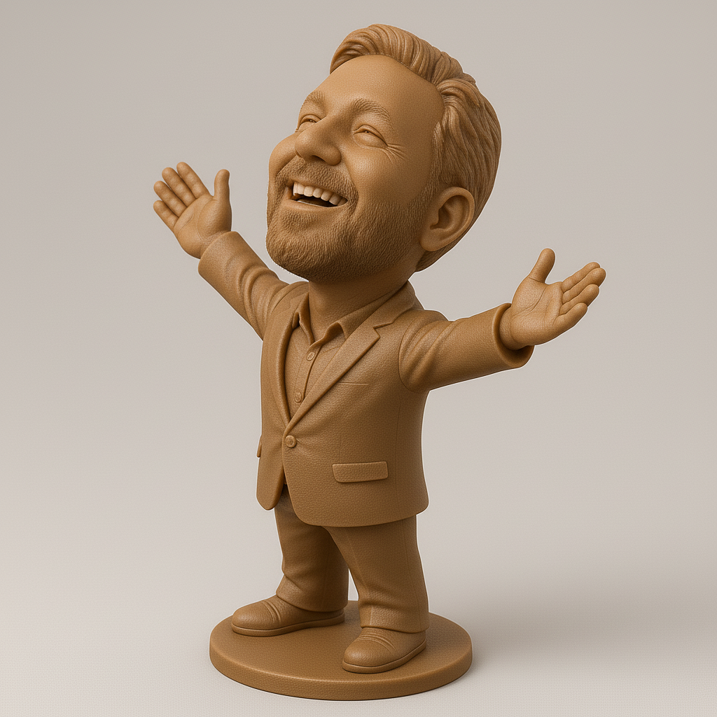 face anatomy 3d model-create 3d face model from photo_Joyful Celebration Figure for 3D Printing