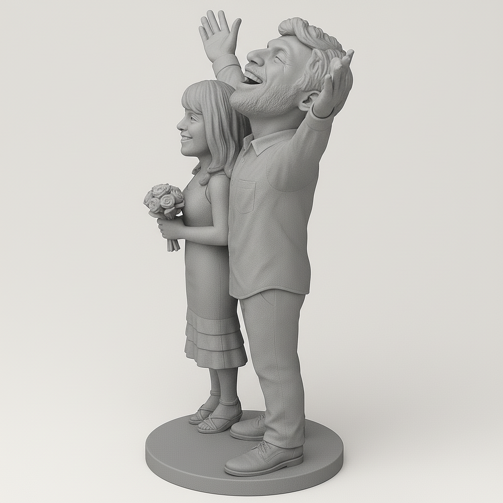 face anatomy 3d model-create 3d face model from photo_Joyful Couple Figurine for Celebrations