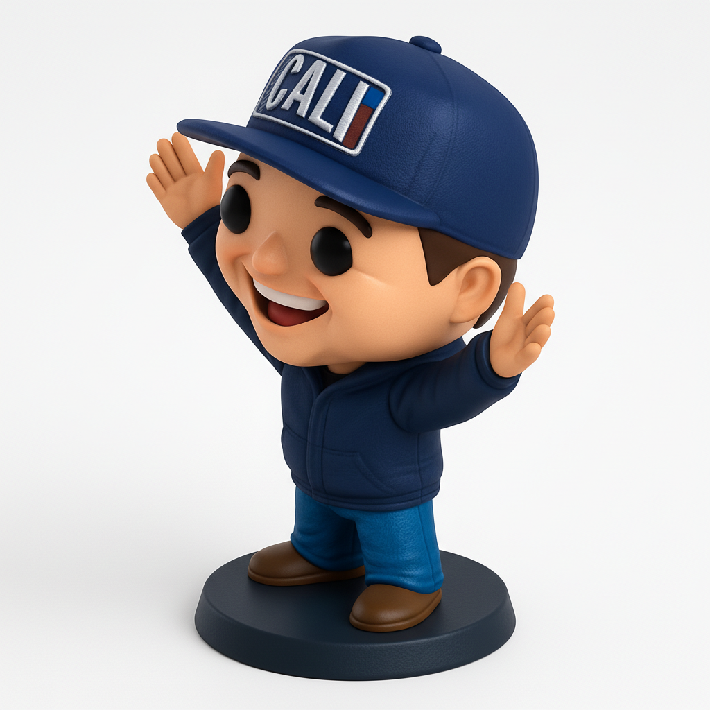 face anatomy 3d model-create 3d face model from photo_Cali Vibe Buddy Figurine - Golden State Pride!