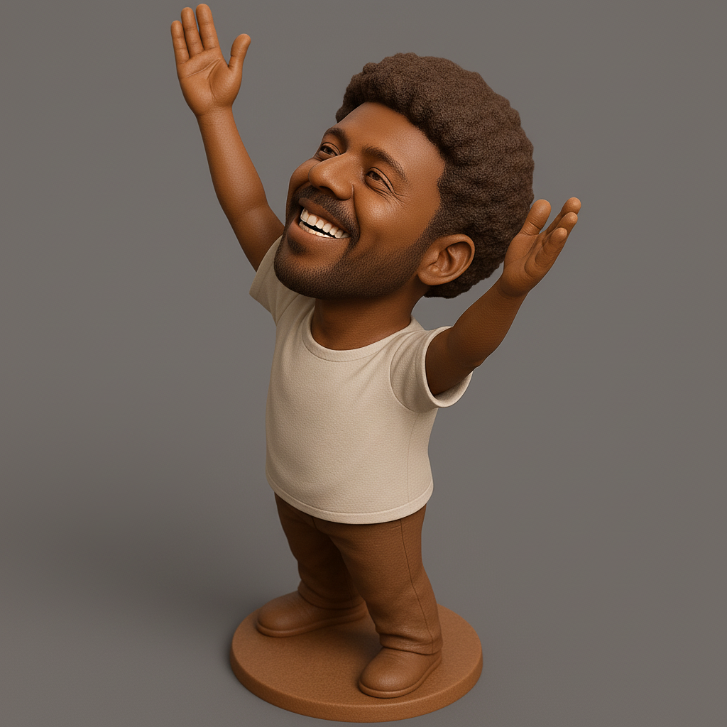 face anatomy 3d model-create 3d face model from photo_Joyful Figurine with Outstretched Arms