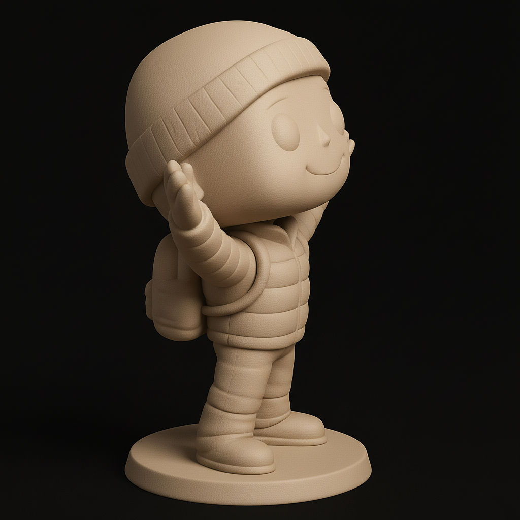 face to 3d model ai-3D portrait printing from photo_Charming Winter Explorer Funko-Style Figurine STL
