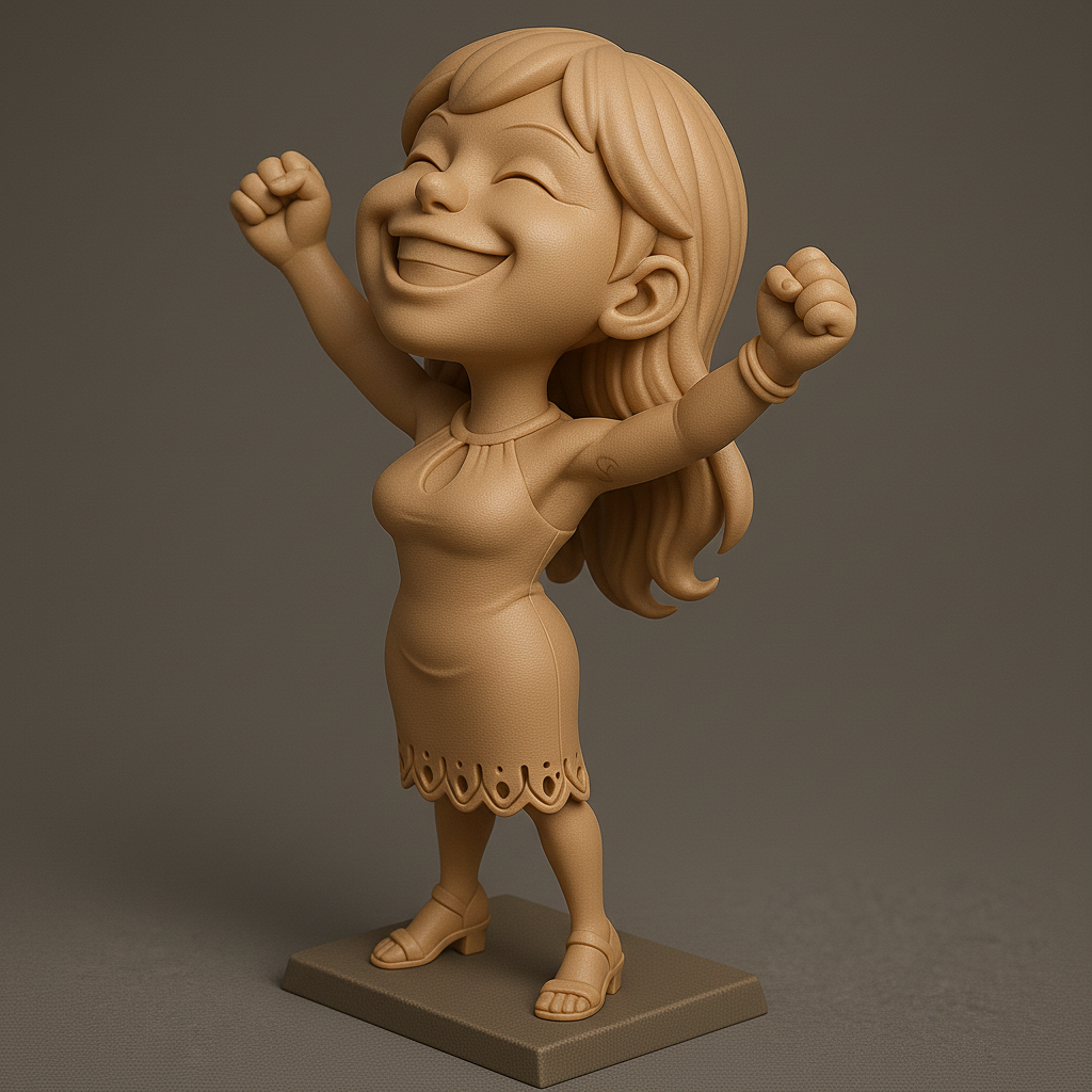 face anatomy 3d model-create 3d face model from photo_Joyful Empowerment Figurine