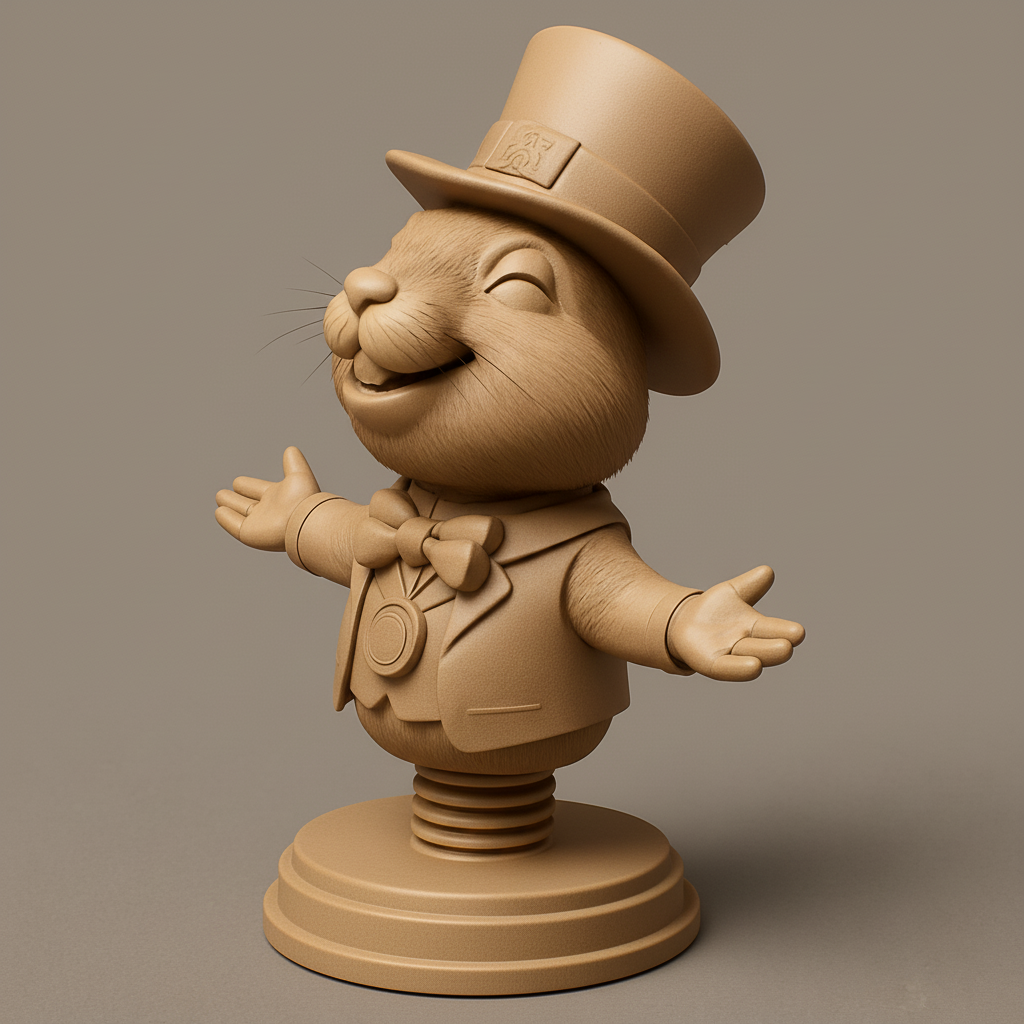 face to 3d model ai-3D portrait printing from photo_Cheery Top Hat Critter Bobblehead