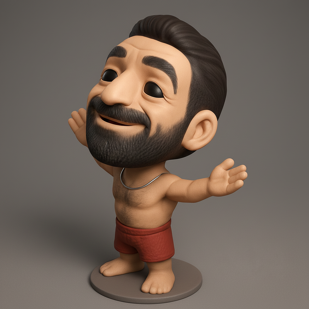 face to 3d model ai-3D portrait printing from photo_Warm Welcome Bobblehead Style Figurine